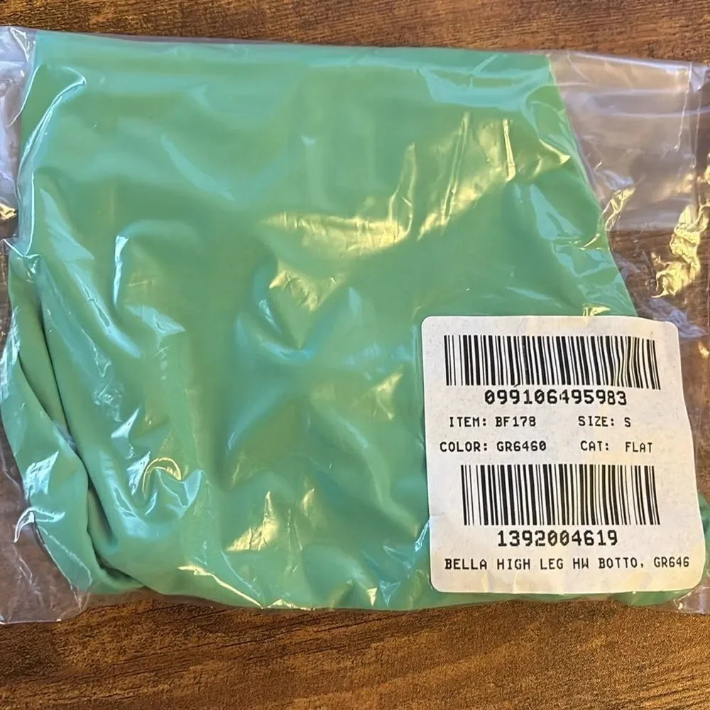 J Crew green bella high leg high waisted bottom size SM new